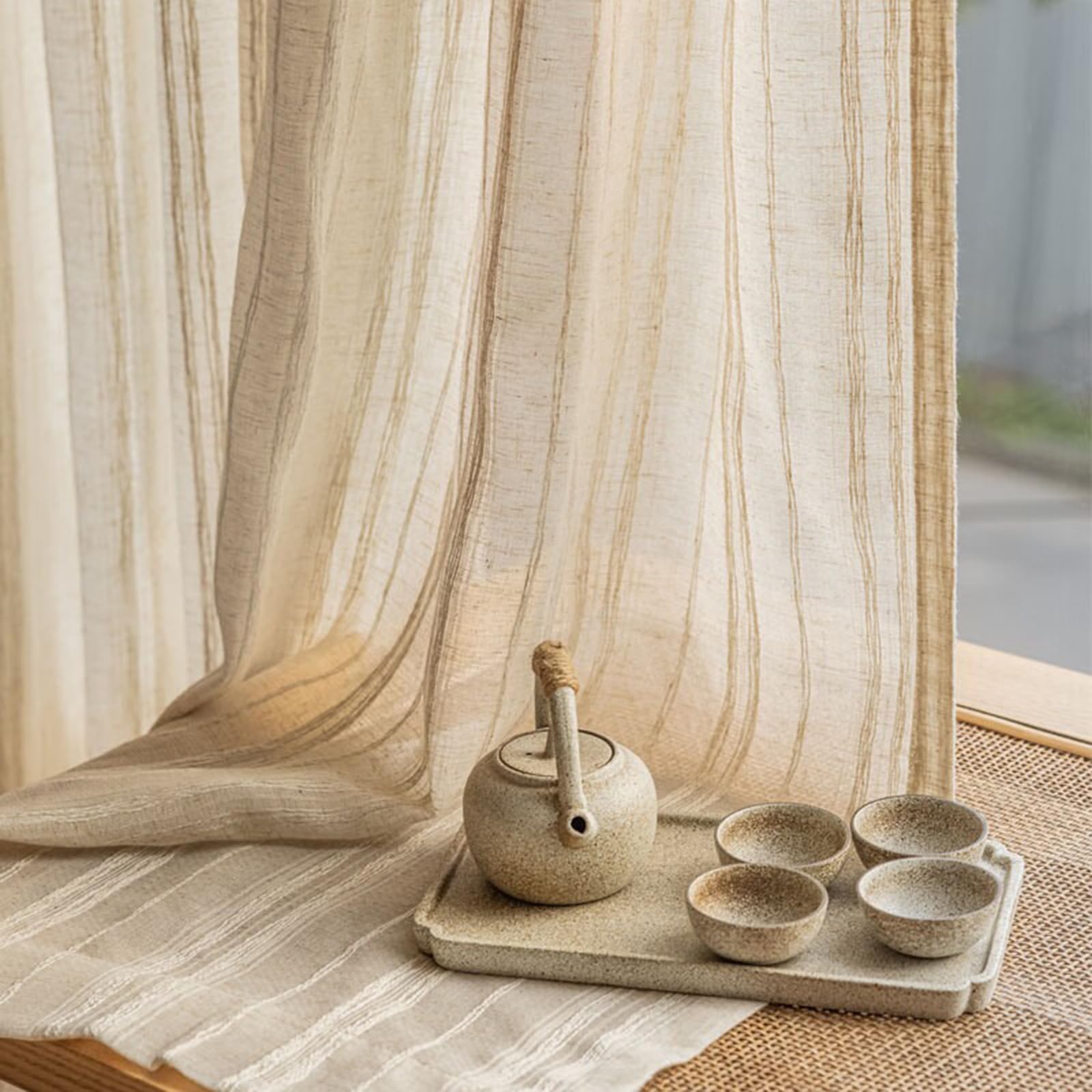 リネン アンティークレース カーテン／のれん 貴婦人 女性